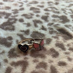 2 pcs Heart Butterfly Friendship Minimalist Simple Cute Multi-Style Rings Set